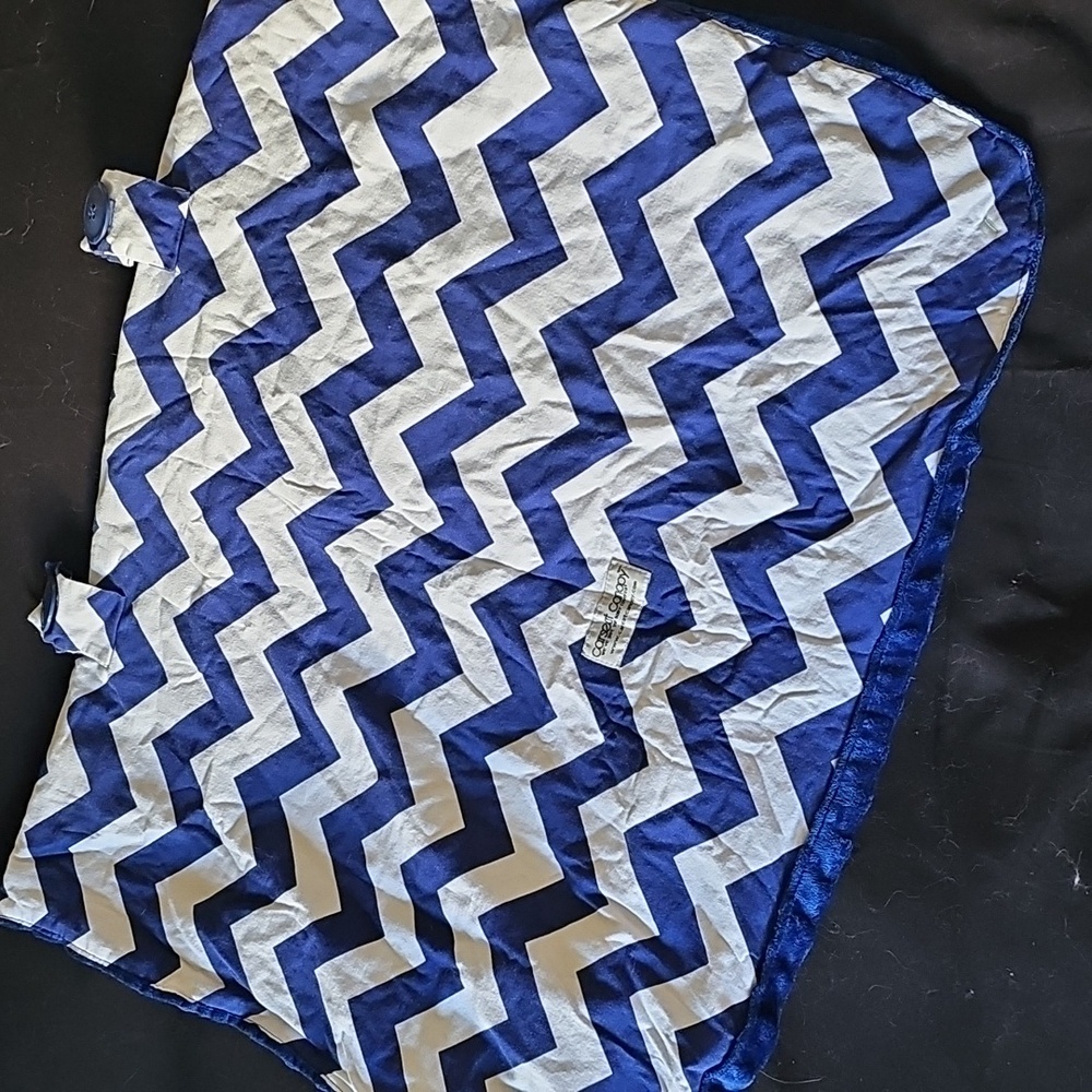 Blue And White Cheveron Infant Car Seat Canopy Tote I